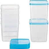 OEM diepvriescontainer vierkant 11x11x11,7 cm 1L (6 stuks) lichtblauw