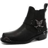 Grinders Heren Zwarte Cowboy Bikerlaarzen - Eagle Lo