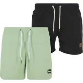 Urban Classics Zwemshorts lichtgroen / zwart