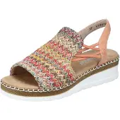 Rieker Sandaal beige / lichtblauw / abrikoos / kersrood