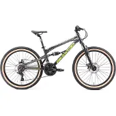 Bikestar MTB Fully kinderfiets 24 inch zwart MTB Fully alu 21speed 24inch grijs/geel unisex