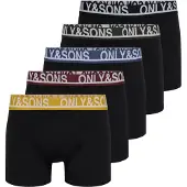 Only & Sons Boxershorts 'ONSTrey' blauw / citroen / spar / wijnrood / zwart