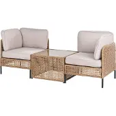 Beliani OMEGANA - Loungeset 2-zits - Lichtbeige - PE rotan