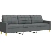 vidaXL 4-delige Loungeset met voetenbank stof donkergrijs