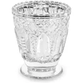 Party Deco Partydeco - Zilveren theelichthouder 8 cm - 4 stuks