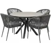 AVH-Collectie Lissabon Samantha dining tuinset 120xH75cm antraciet