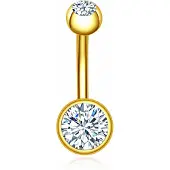 LGT JWLS Chirurgisch Edelstaal Navelpiercing - Zirkonia