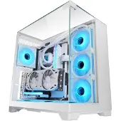 Mars Gaming MCVISIONW, Midi-tower, PC-behuizing, Wit, ATX, Micro ATX, Mini-ITX, Metaal, Gehard glas, Gaming