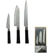 Fackelmann Set van 3 messen in Japanse stijl van Santoku-, Gyuto- en Honesuki-staal