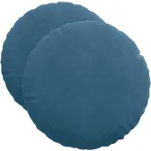 vidaXL Zitkussens 2 pcs Fluweel Blauw Ø50 x 19 cm