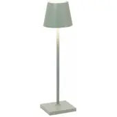 Zafferano Poldina micro acculamp IP65 salie micro, dimbaar, groen, Aluminium, Modern