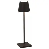 Zafferano Poldina micro acculamp, IP65 zwart micro, dimbaar, zwart, Aluminium, Modern