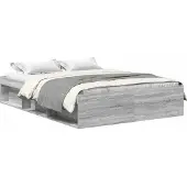 vidaXL Bedframe grijs sonoma eikenkleurig 140x200 cm