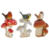 Esschert Design Paddenstoel Met Vogel S Verschillende verschillende Polyresin