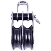 Seasure Double Pulley With Shackle Zilver 25 x 8 mm