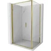 Mexen Exo inklapbare douchecabine 120 x 70 , transparant, goud - 816-120-070-50-00