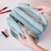 Karma Waterdichte toilettas met transparante vakken - Blauw