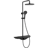 Mexen Exxo opbouw douche set met regendouche en kraan, zwart - 78113-70