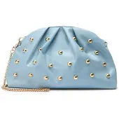 Manfield Lichtblauwe clutch met gouden studs | Maat Onesize