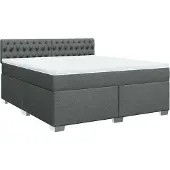 vidaXL Boxspring met matras stof donkergrijs 180x200 cm
