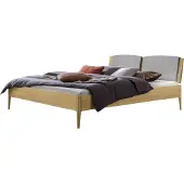 Hasena Lounge Pistoia bedframe massief hout gestoffeerd hoofdbord