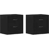 vidaXL Nachtkastjes 2 st 40x30x40 cm spaanplaat zwart eikenkleurig
