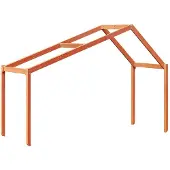 vidaXL Kinderbedhuisje 203x95,5x142 cm massief grenenhout wasbruin