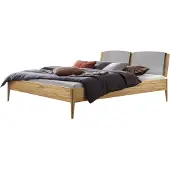 Hasena Lounge Pistoia bedframe massief hout gestoffeerd hoofdbord