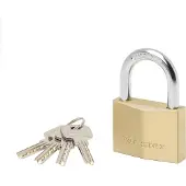 Masterlock 60mm thick solid brass body - 36mm hardened steel shackle, 9mm diam. - - 2960EURD