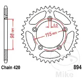 JT Sprockets 420 Jtr894.48 Steel Achtertandwiel