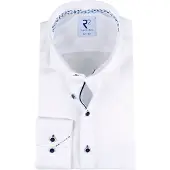 R2 Amsterdam Overhemd extra lange mouw Wit NOS.TWILL.XLS.001/004