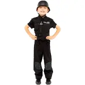 Amscan kinderkostuum politie polyester zwart 4-6 jaar