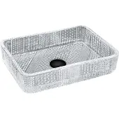 Mexen Akra glazen opbouw waskom 46 x 33 cm, transparant - 24024600