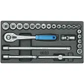 Gedore 1500 ES-30 Dopsleutelset 3/8 (10 mm) 24-delig 6626070