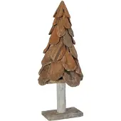 vidaXL Kerstboom met standaard Bruin 91 cm Massief teakhout