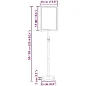 vidaXL Beursdisplays Zilver 30 x 25 x 128 cm Aluminium