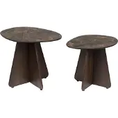 White Label Bijzettafel Naut Brown (Set van 2)