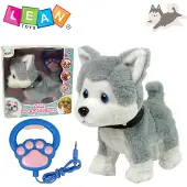 Lean Toys Interactieve Hondje Husky - Speelgoed dat kan lopen en blaffen