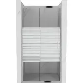 Mexen Apia schuifdouchedeur 130 , strepen, chroom - 845-130-000-01-20