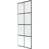 Mexen Next 1-delige douchescherm 70 x 150 , zwart raster, chroom - 895-070-000-00-77-01