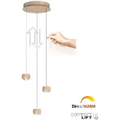 Freelight Hanglamp Cosmo 3 lichts Ø 35 cm comfortlift beige