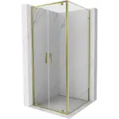 Mexen Exo scharnierend douchecabine 110 x 110 , transparant, goud - 8182-110-110-50-00