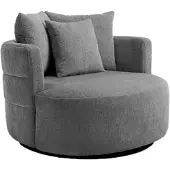 Tower Living Bolza Fauteuil draaibaar - 104x104x84 cm - Loveseat - stof Trenza Stone