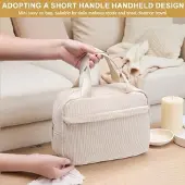 Karma Dames toilettas van ribfluweel met meerdere vakken