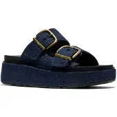 FitFlop Women Gen-FF Max Buckle Two-Bar Denim Slides Dark Denim-Schoenmaat 43