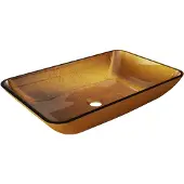 Mexen Megan glazen opbouwwastafel 56 x 36 cm, goud - 24135650