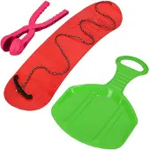 KOTARBAU Speelset: Snowboard, sneeuwballenvanger, glijbaan voor kinderen. Speelset voor in de sneeuw. Glijbaan, snowboard, sneeuwballenmachine. Kleuren: rood, roze en groen