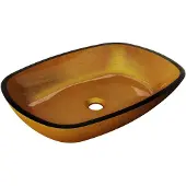 Mexen Araks glazen opbouw wastafel 54 x 39 cm, goud - 24155450