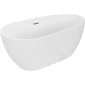 Mexen Eos vrijstaande badkuip 170 x 75 , wit, overloop chroom - 52471707500-01