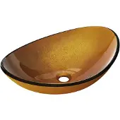 Mexen Sonia glazen opbouw wasbak 54 x 37 cm, goud - 24145450